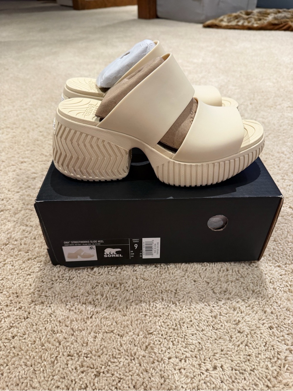 Sorel Cream Platform Slide Clog
